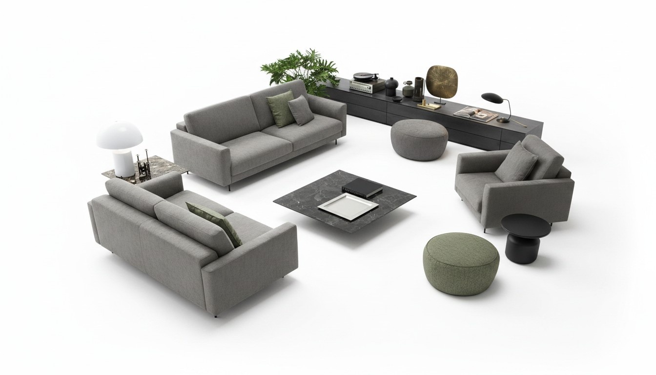 Seating Set 331 Seater Modern Wood Exclusive Design Furniture Armchair Sofa Set
