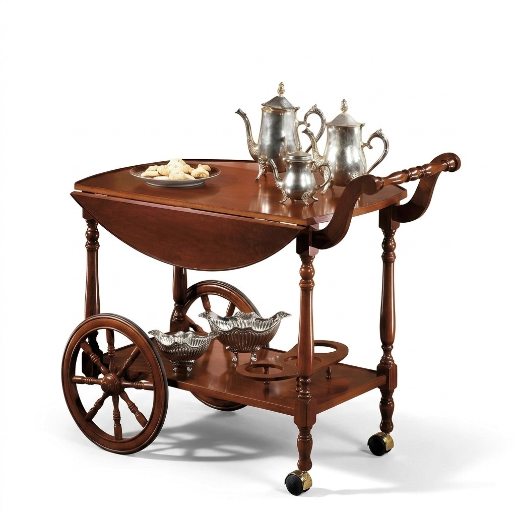 Serving table side table luxury class real wood antique style baroque rococo