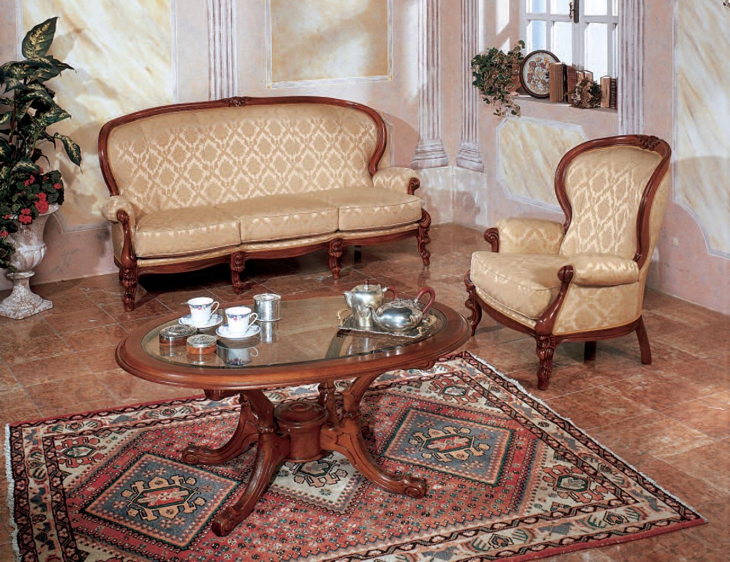 Classic Sofa Set 3 Pieces Couch Sofa Armchair Coffee Table Italian Furniture