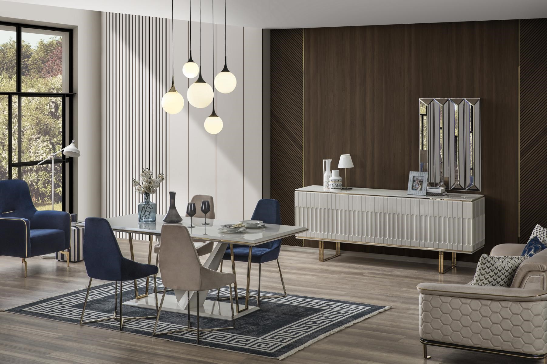 Dining Set Dining Room Dining Table Sideboard Dining Chair Dining Set 6pcs