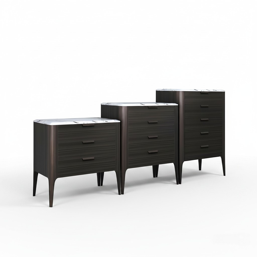 Set of 3 Chest of Drawers Tall Cabinet Design Chests of Drawers Marble Table New