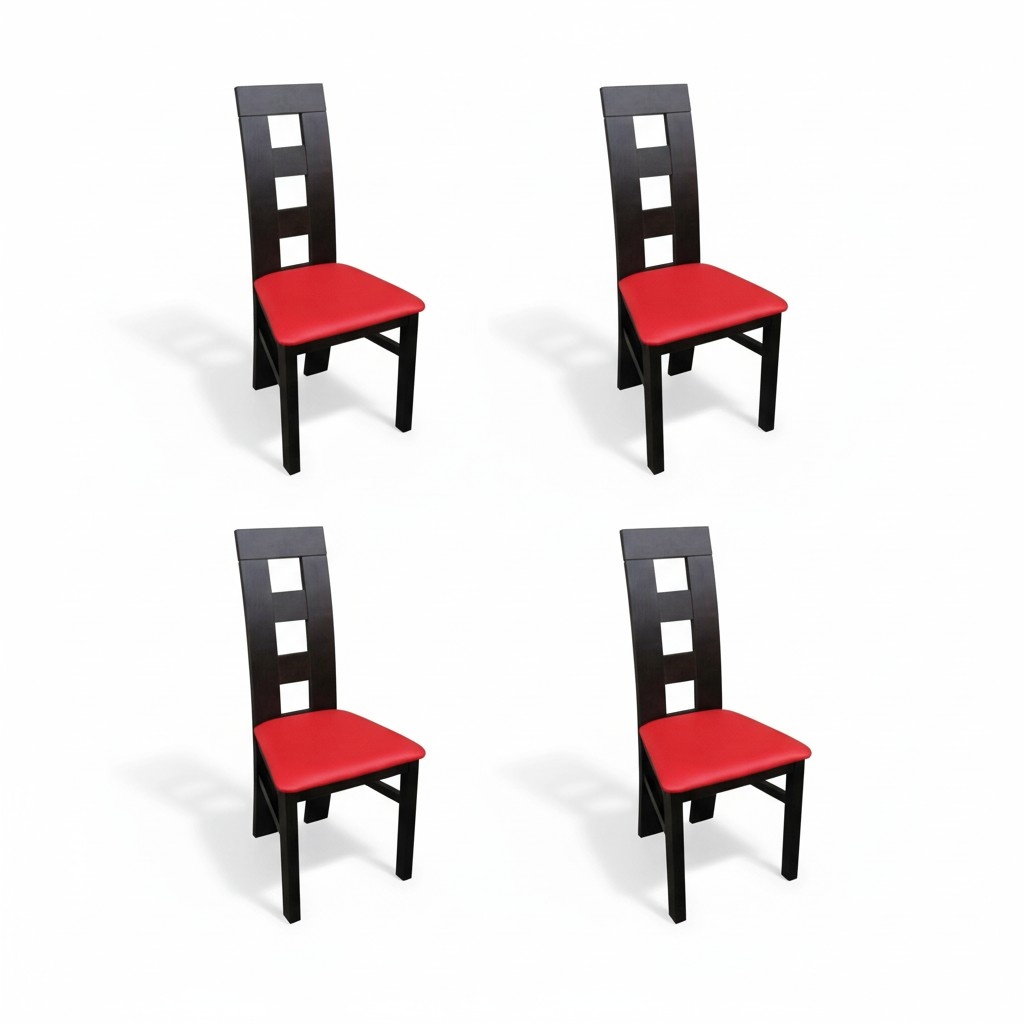 Set of 4 luxury design upholstered chairs, solid wood, kitchen dining room chairs, new