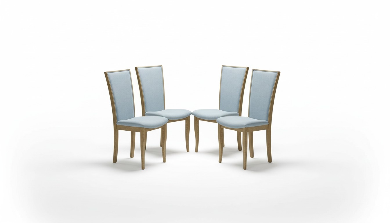 Set 4x Chairs Luxury Design Upholstery Solid Wood Office Dining Room Chair Seat