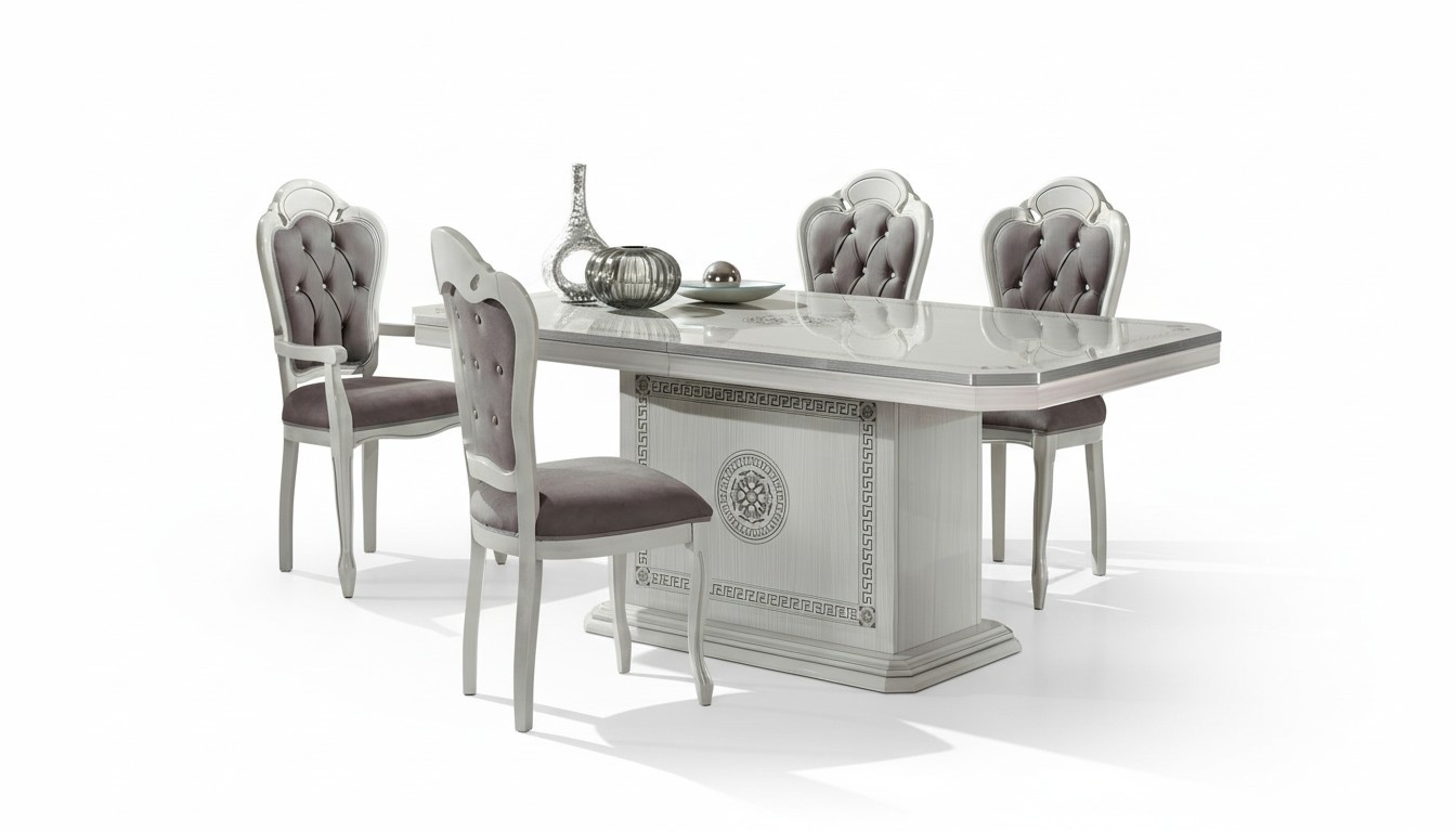 Set 4 Chair Wooden Chairs Luxury Crystals Dining Chair Dining Room Design Furniture