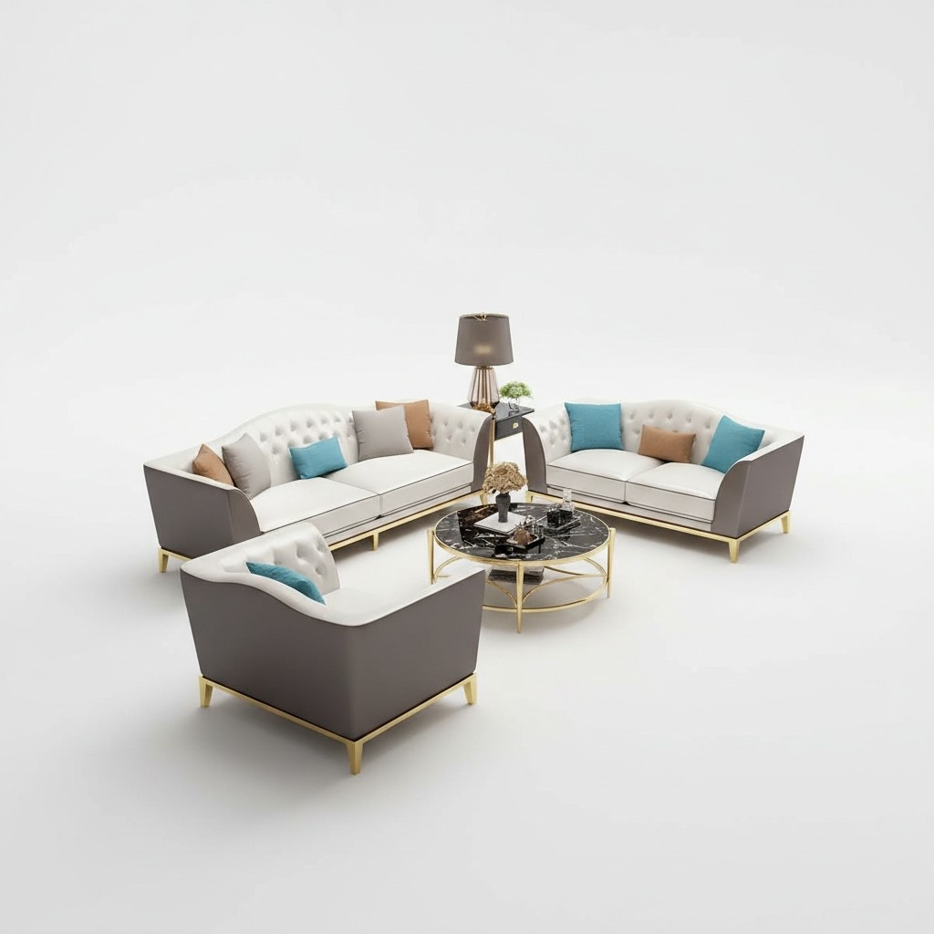 Set couch upholstery leather sofa couch upholstery seating sets 3+2+1 designer