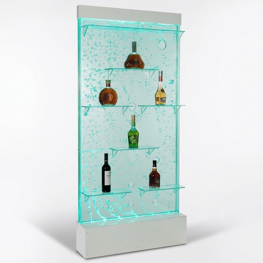 Shelves Designer Illuminated Led Water Wall Bar Shelf Column Water Columns Counter
