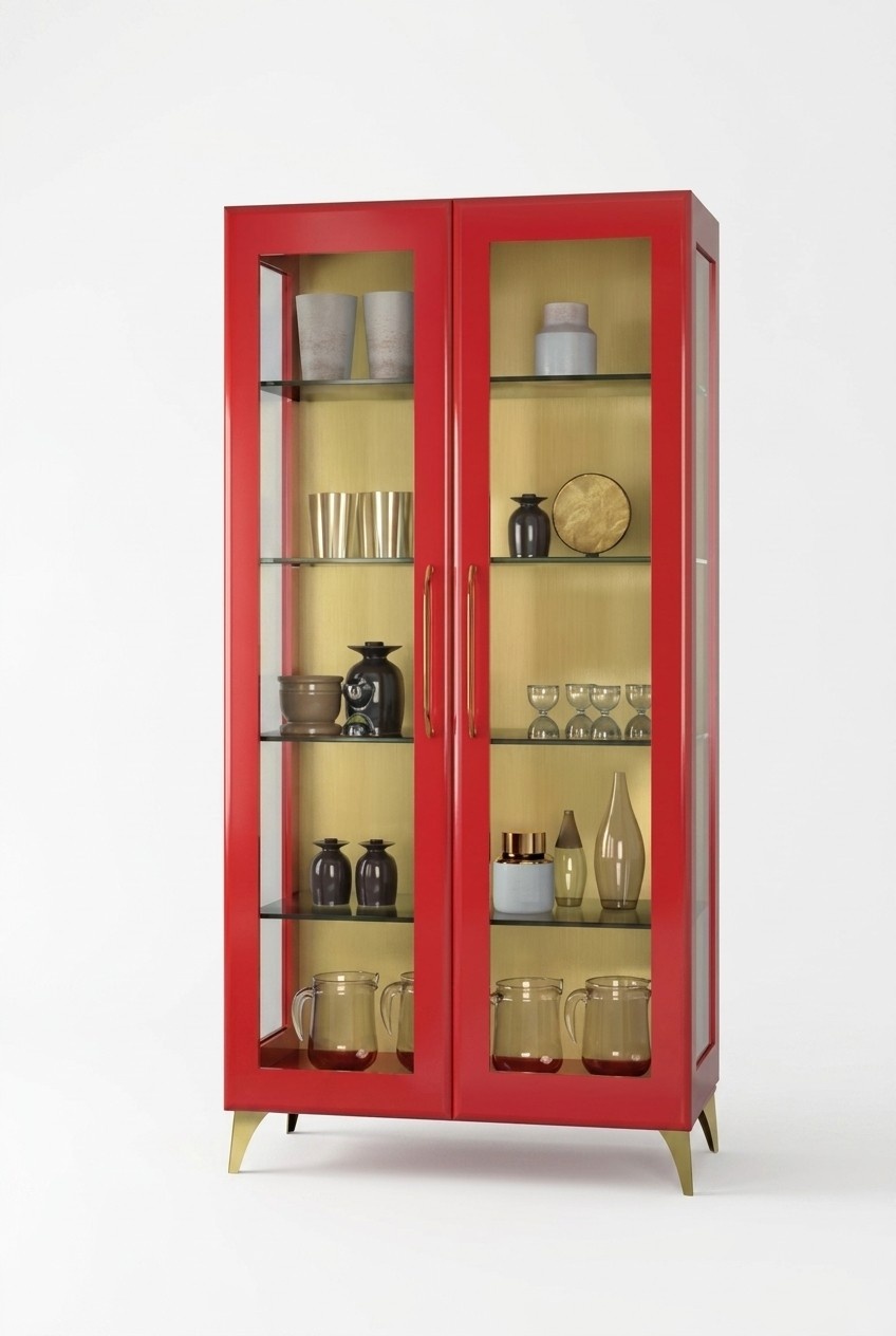 Display Cabinet Beautiful Red Glass Cabinet Display Cabinets Wood Glass Living Room Modern Luxury