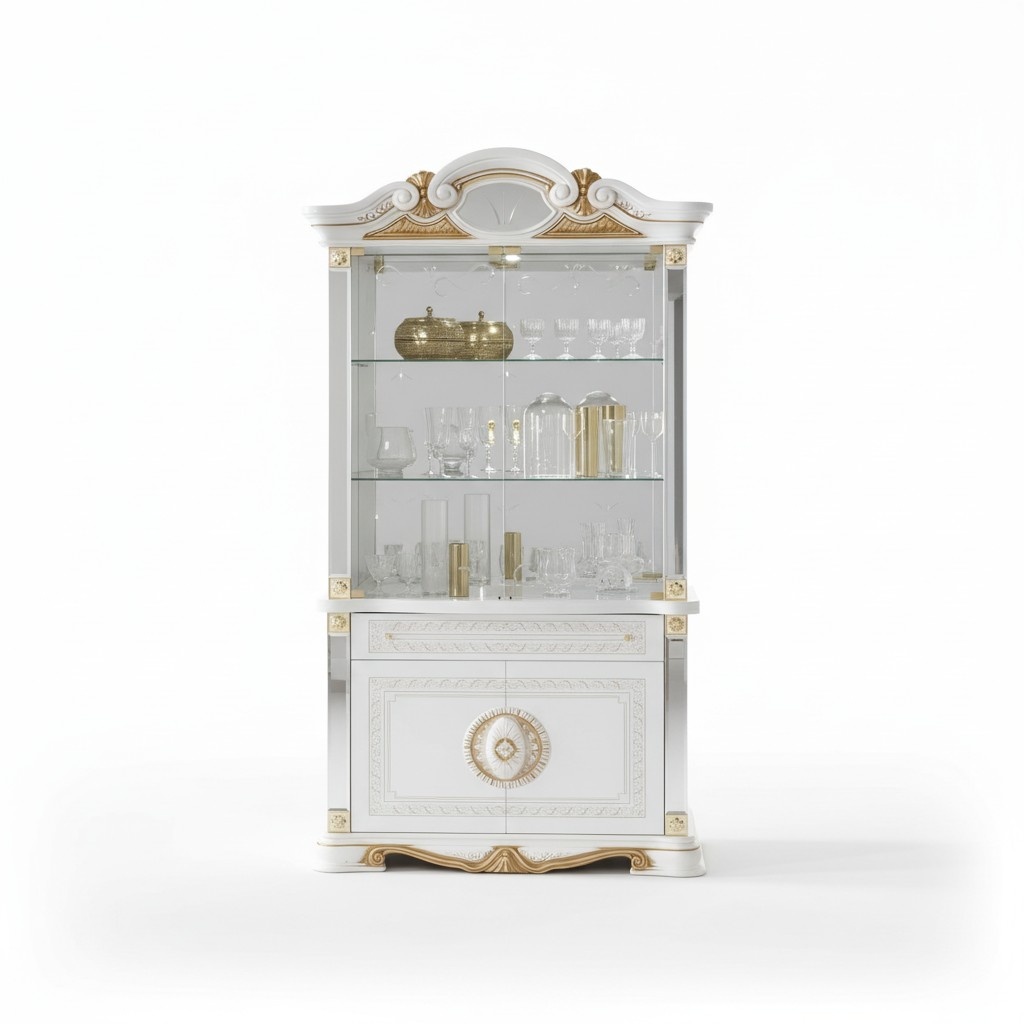 Display Cabinet Italian Luxury Furniture Showcases Chest of Drawers Glass Design Cabinet