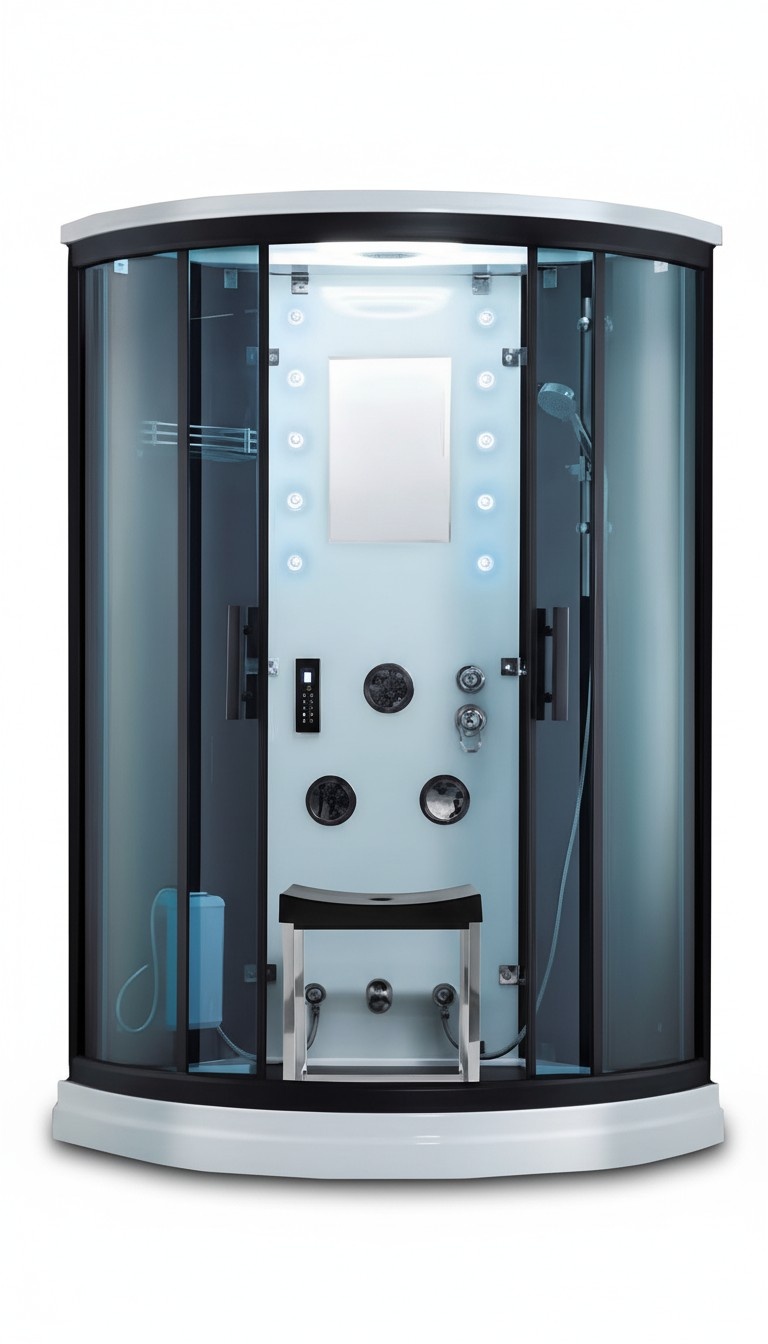 Shower cabin shower box glass shower shower partition comfort shower 110x110 cm