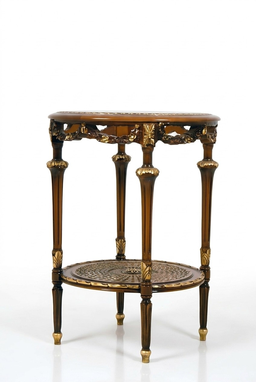 Side table baroque rococo coffee table real wood furniture tables Italy new