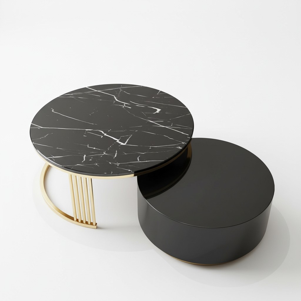 Side coffee table round tables sofa round metal glass designer luxury design