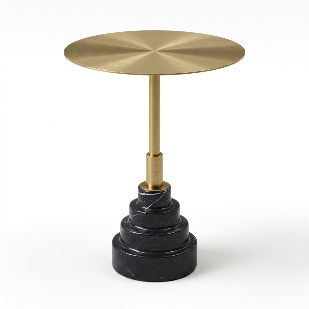 Side table design luxury tables furniture stainless steel round metal gold
