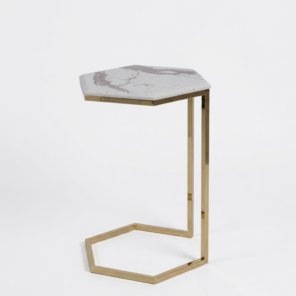 Side table living room furniture material stainless steel gold design
