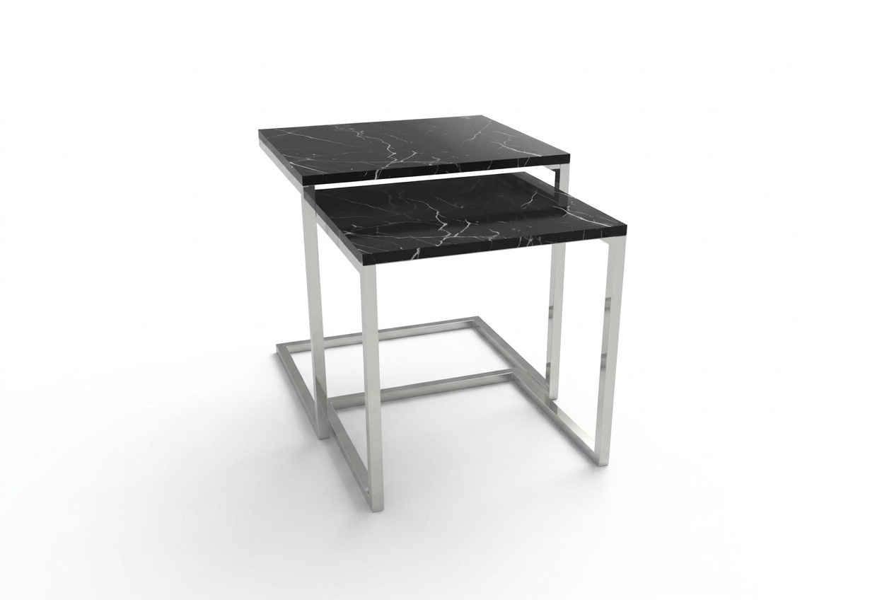 Side table living room furniture material black stainless steel design table
