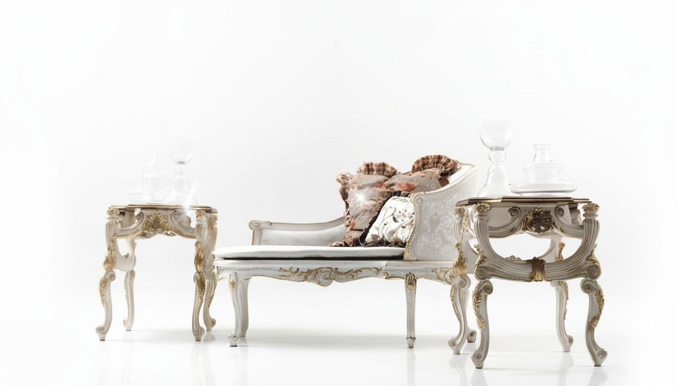 Side table coffee table living room table wood Royal side baroque tables