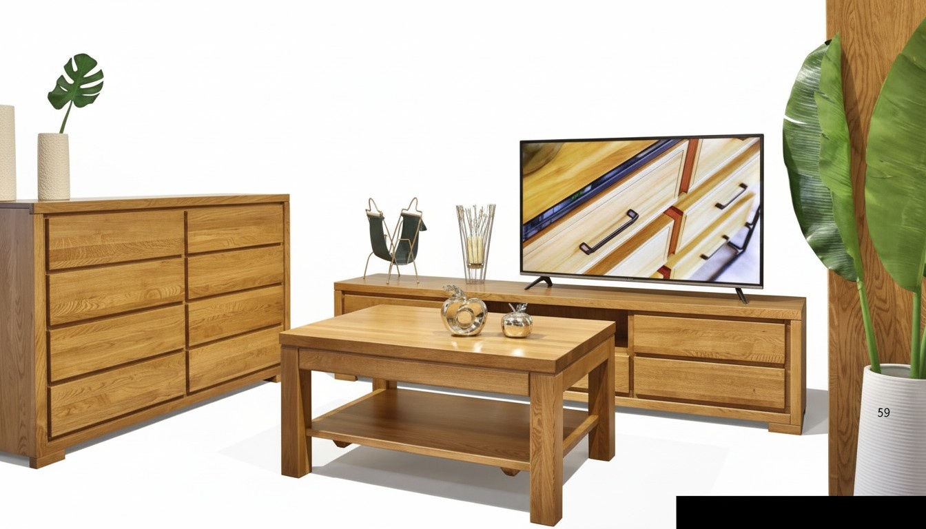 Side table coffee table real wood solid furniture oak 120x80cm new tables