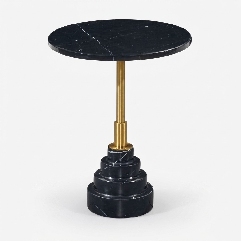 Side tables living room round modern black coffee table luxury marble table