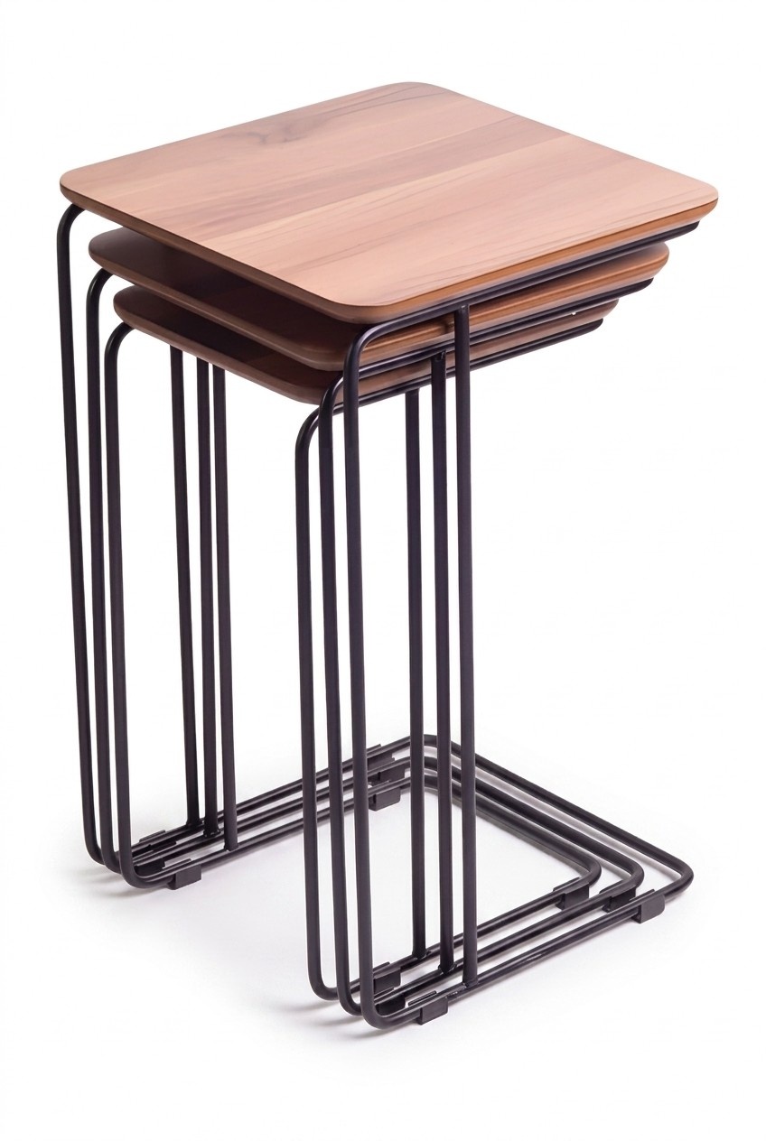 Side Table Wood Beige Modern Elegant