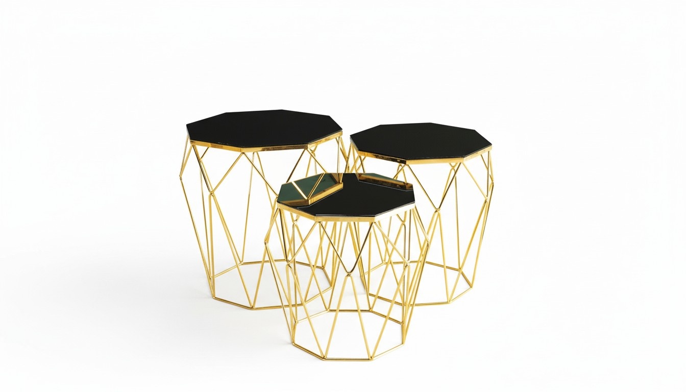 Side tables Complete coffee tables Sofa tables 3-piece coffee tables Gold