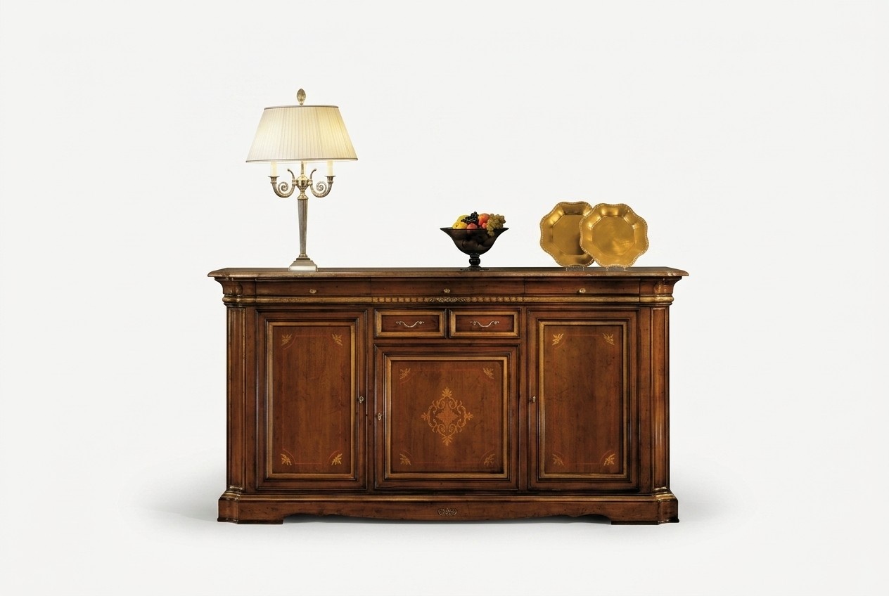 Dresser baroque style sideboard real wood luxury Italian wood furniture chest of drawers