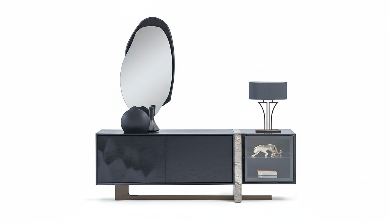 Sideboard buffet mirror dining room living room modern design 2-piece set