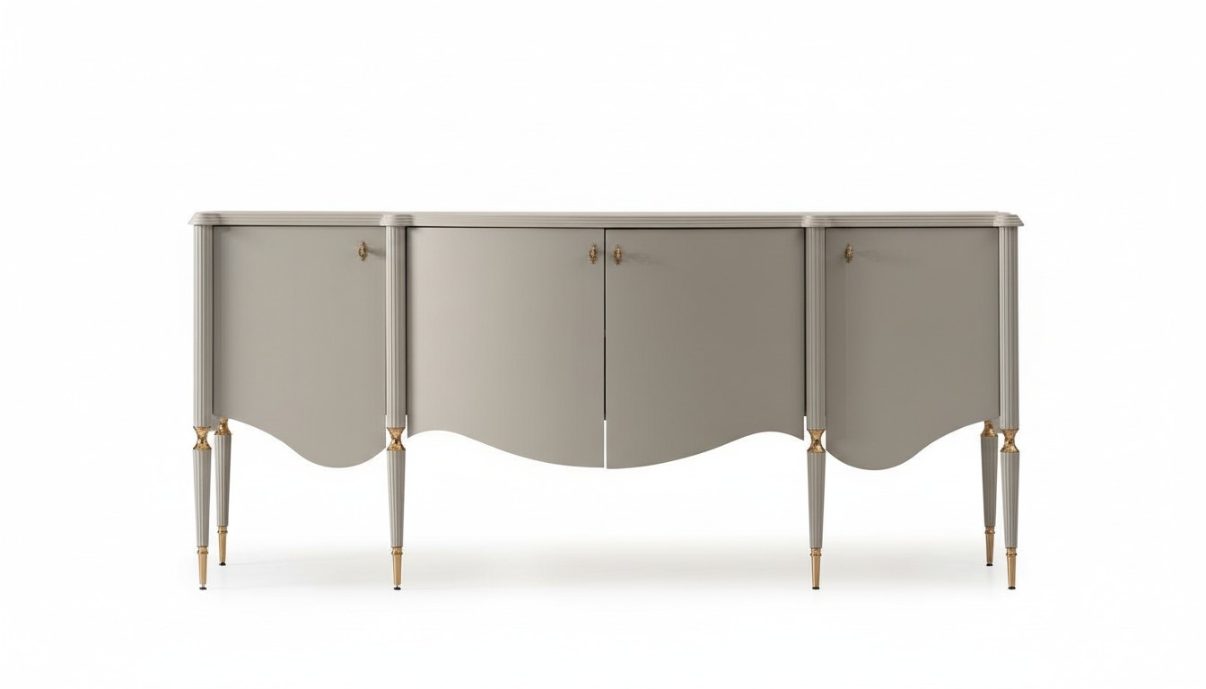 Sideboard Cabinet Wooden Beige Dresser Dining Room Furniture