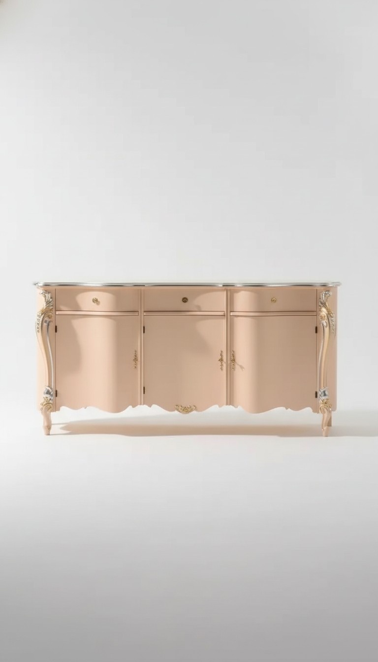 Sideboard Chest of Drawers Luxury Beige Cabinets Wooden Cabinet 200x57x100