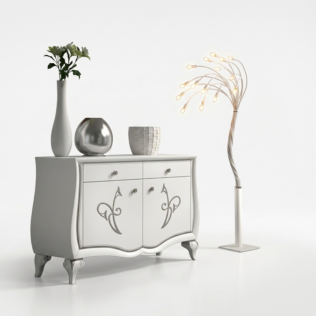 Sideboard Chest of Drawers Living Room Luxury Dressers White Furniture Wooden Cabinet