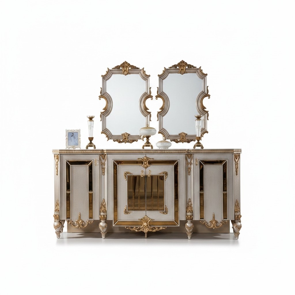 Sideboard dresser sideboard furniture modern set 2-piece mirror new