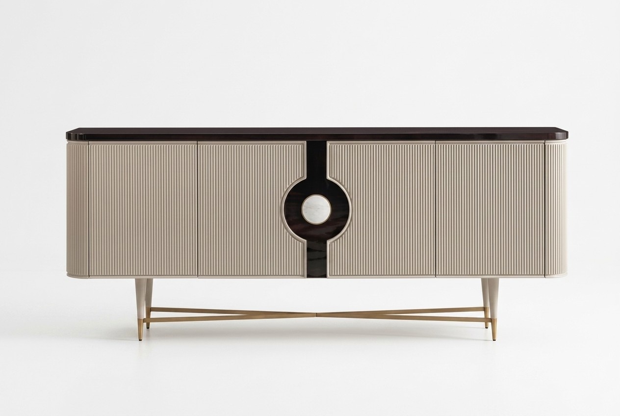Sideboard sideboard cupboard chest of drawers wooden wooden cabinet beige luxury design