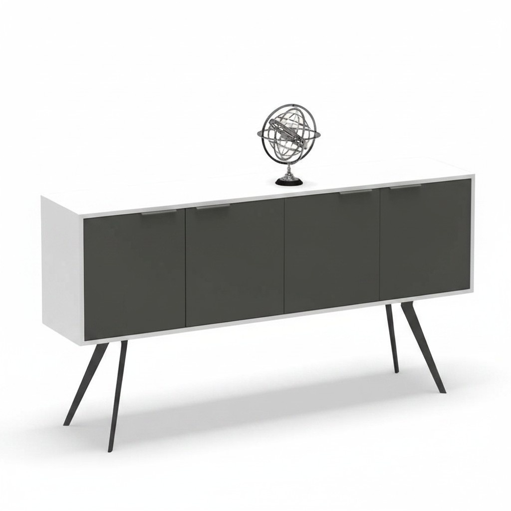 Sideboard file shelf office cabinet office cupboard study room white gray