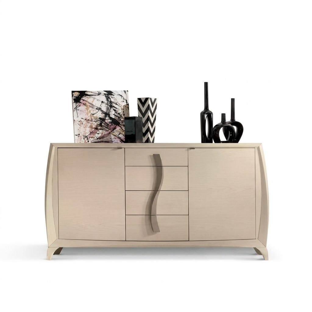 Sideboard Living Room Dressers Classic Cabinet Beige Wooden Cabinet New