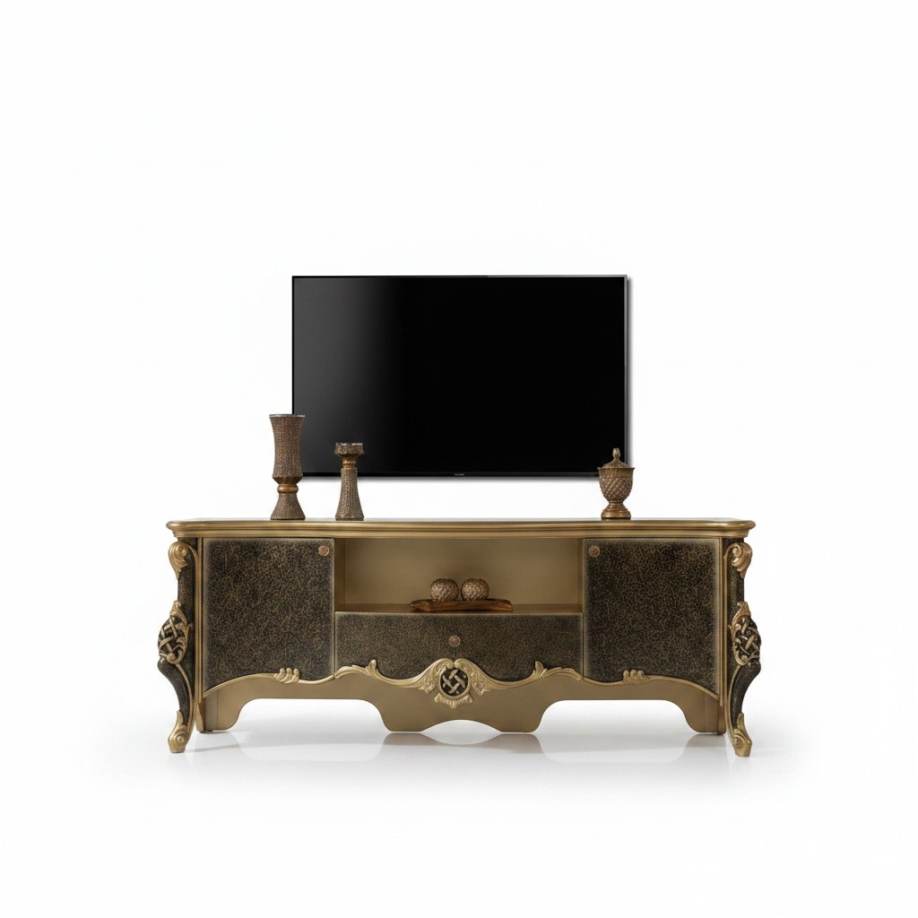 Sideboard Lowboard TV Stand RTV Wood Brown Living Room Table Luxury