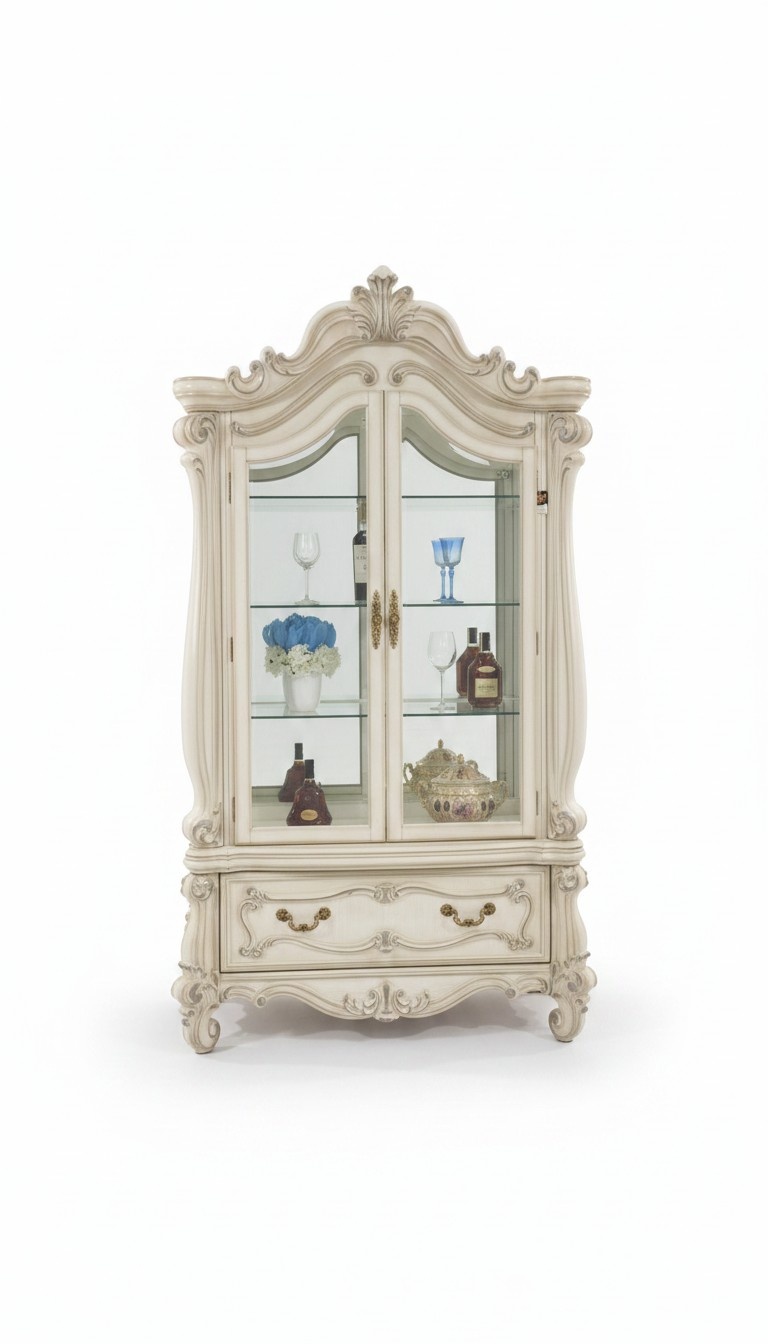 Sideboard Luxury Showcase Glass Cabinet Antique Style Baroque Rococo Furniture