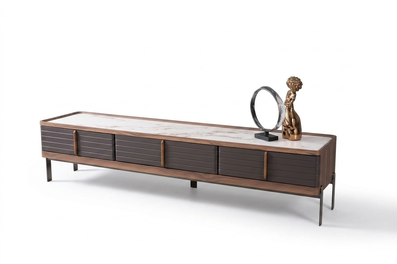 Sideboard marble look TV lowboard television cabinet TV cupboard sideboard