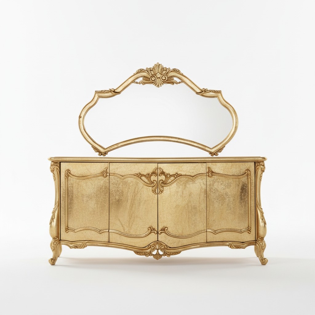 Sideboard mirror luxury dresser set furniture dressers sideboards gold