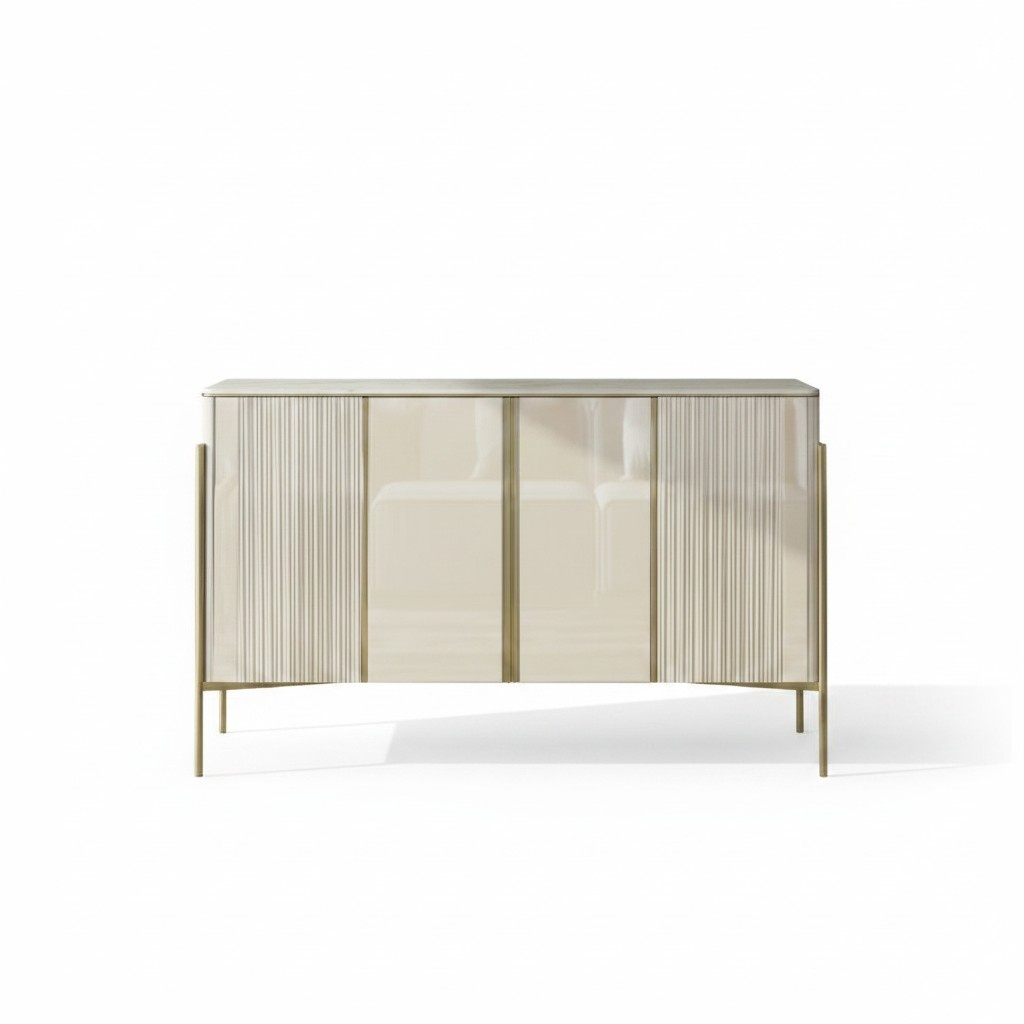 Sideboard Modern Wood Living Room Furniture Cabinet Chest of Drawers Luxury Beige