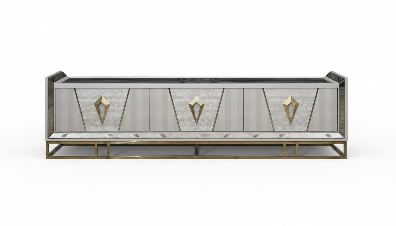Sideboard RTV Lowboard TV Stand Wood Gray Living Room Table Modern