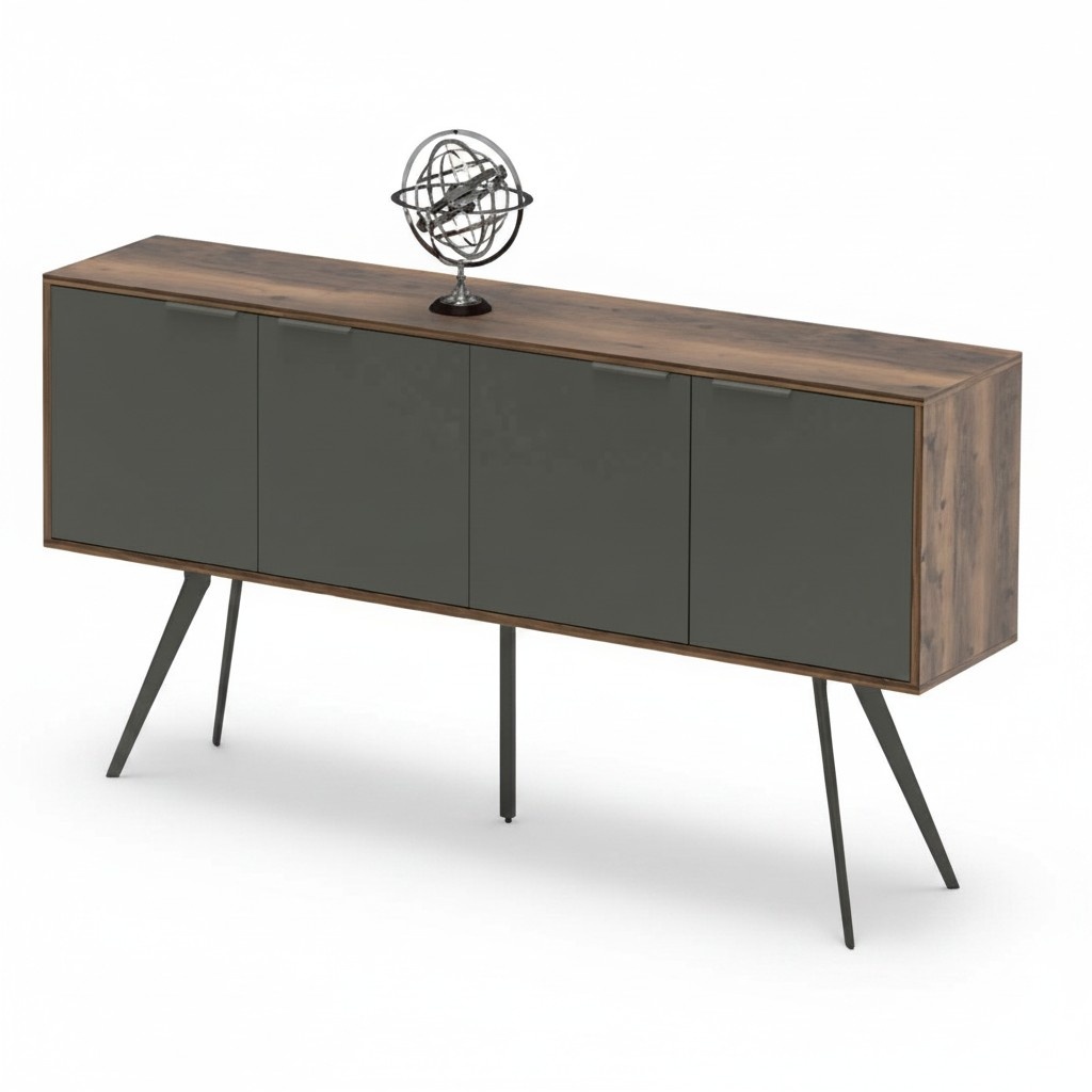 Sideboard Home Office Office Living Room Rectangular Wooden Furniture Brown Gray