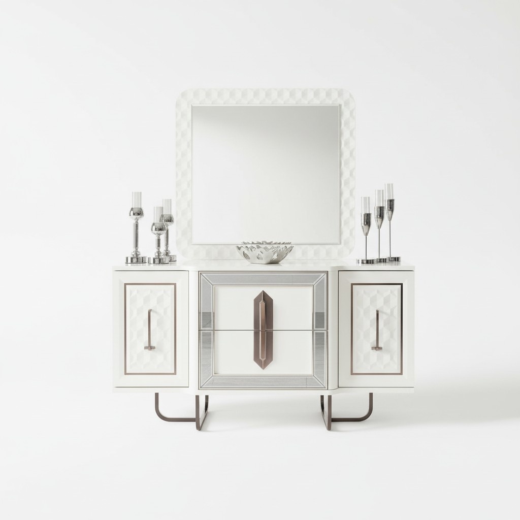 Sideboard white chest of drawers console table mirror 2 pieces. Dressers sideboards