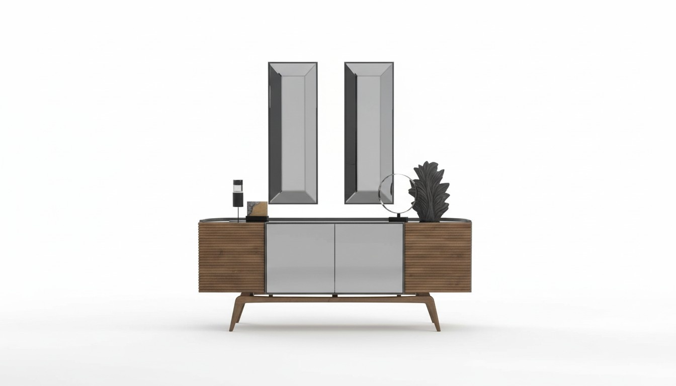 Sideboard with 2 mirrored dressers cupboard sideboard buffet mirrored