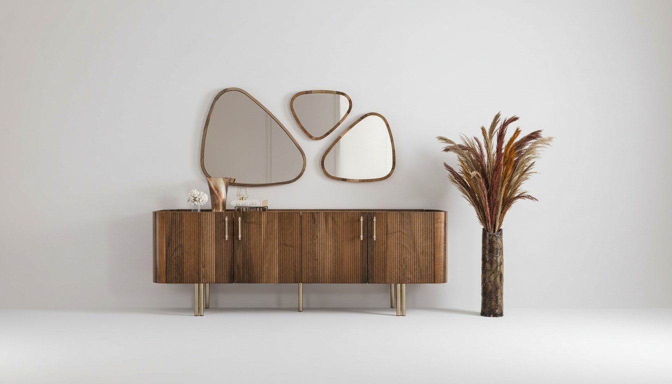 Sideboard with 3x mirror dining room complete luxury furnishings design furniture