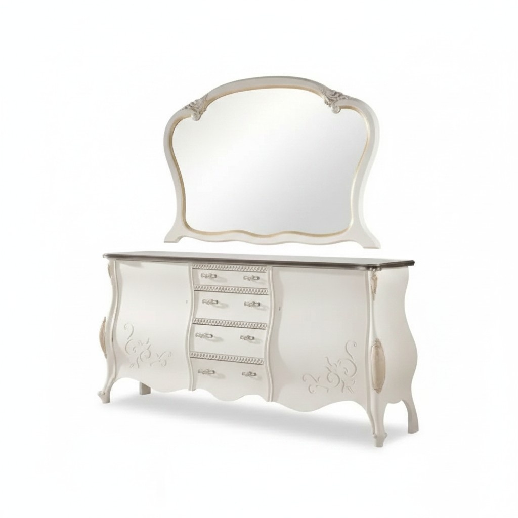 Sideboard with Mirror Living Room Sideboard Wood Furniture Design White New
