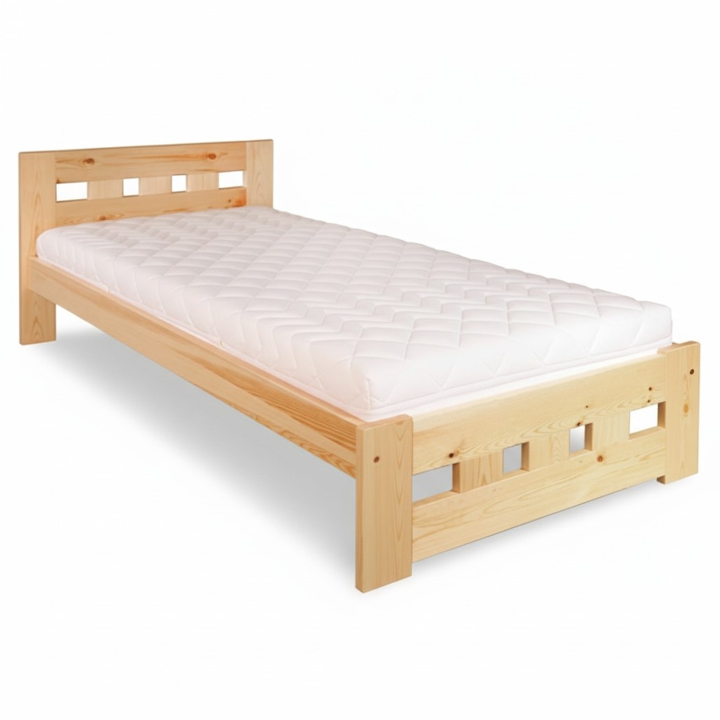 Single bed youth bed pine bed solid pine wood bed 100x200 handmade