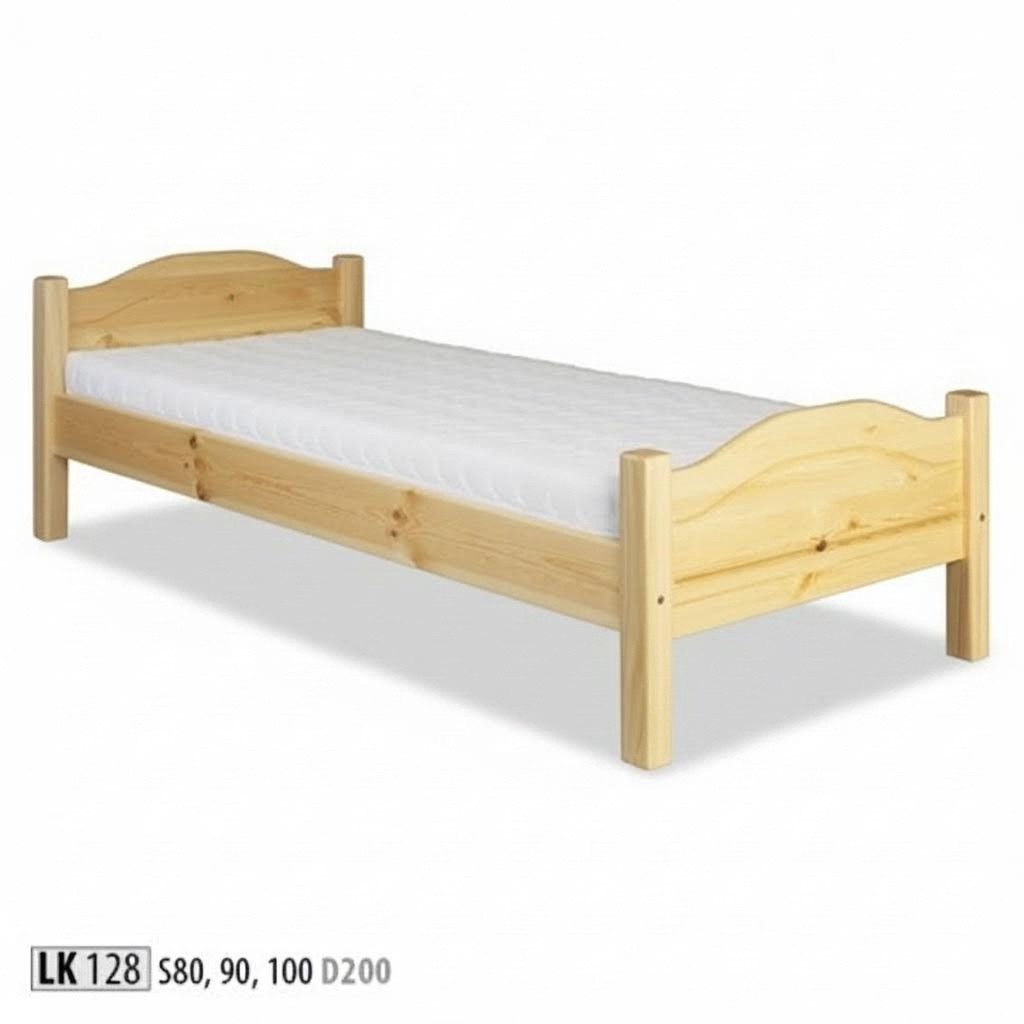 Single bed youth bed pine bed solid pine wood bed 100x200 handmade new