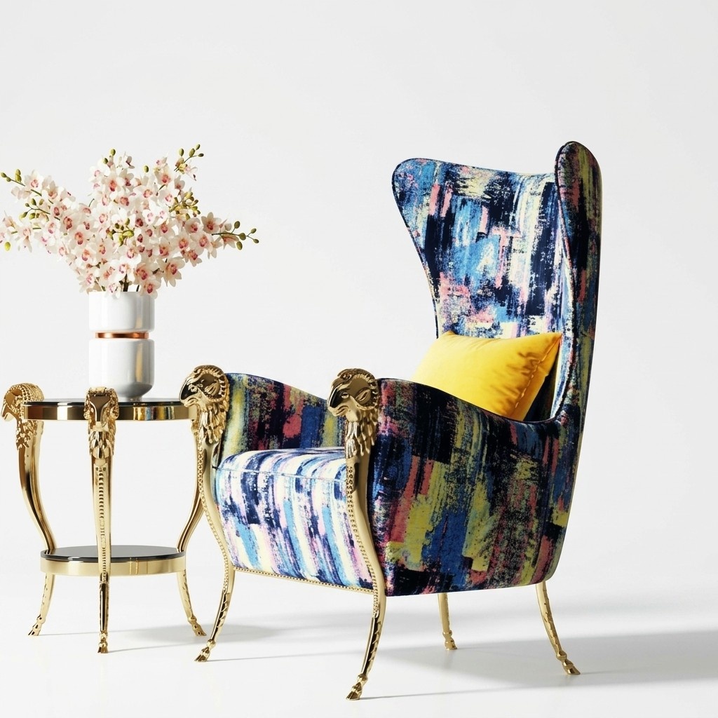 Armchair, wing chair, couches, furniture, TV design, furniture decor.