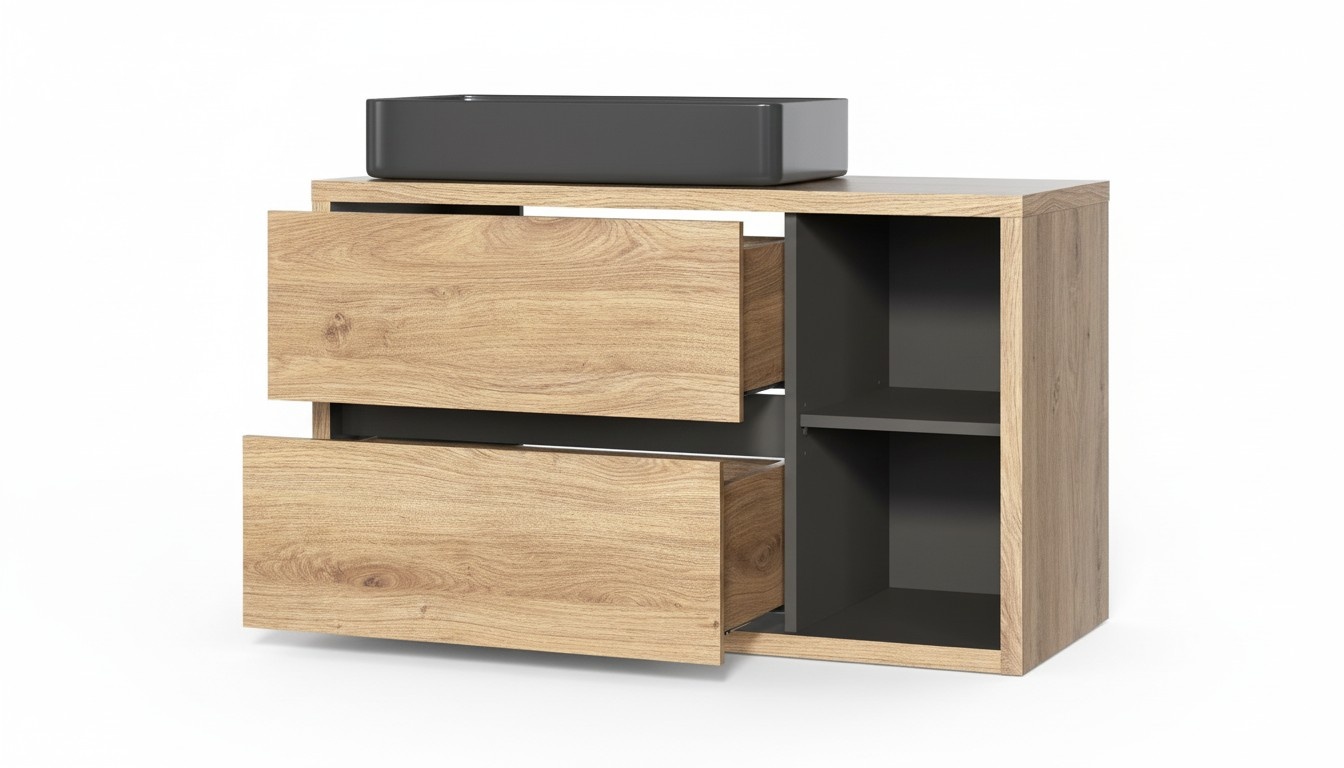 Washbasin cabinet with hanging washbasin 100 cm bathroom cabinet