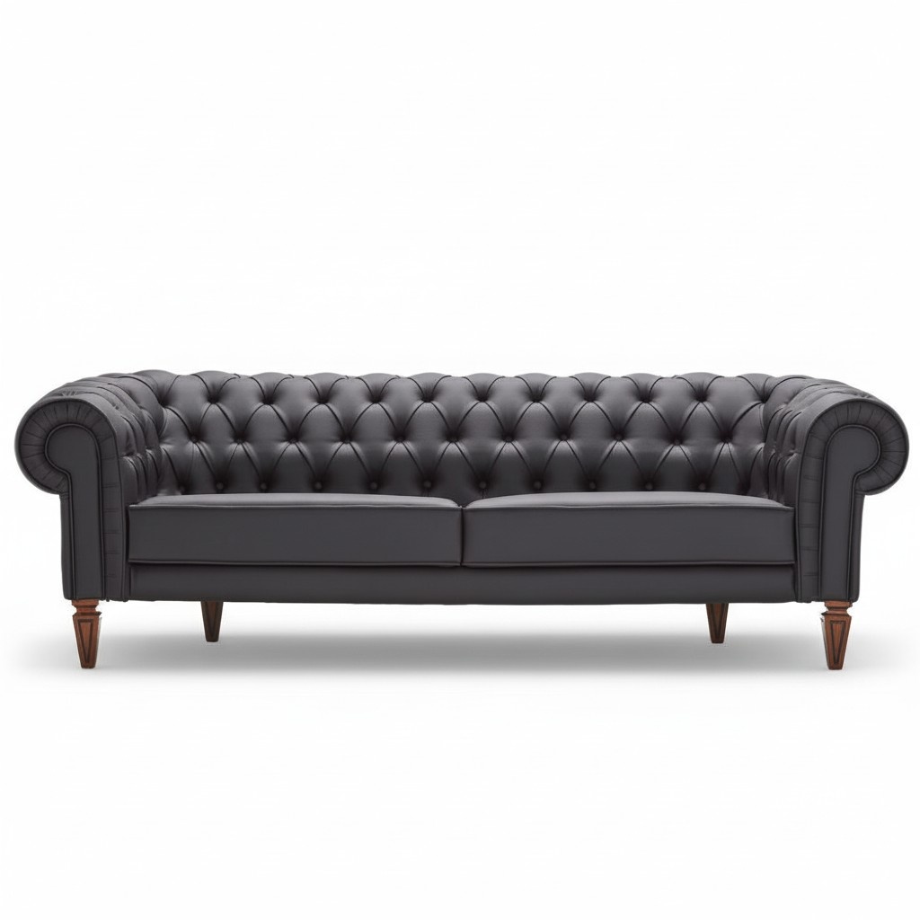 Sofa 2-seater Chesterfield leather sofa upholstered design luxury couch sofas