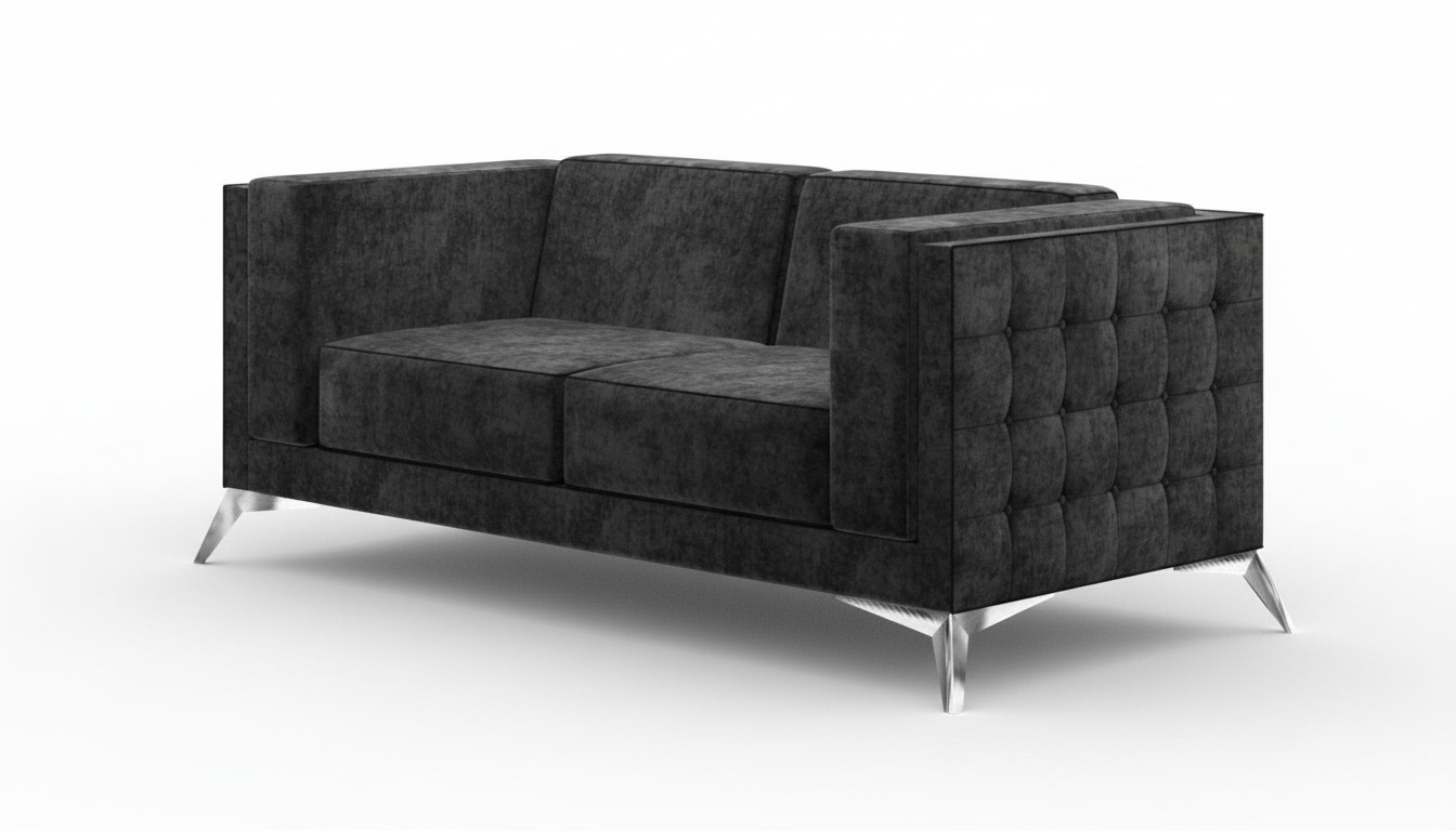 Sofa 2 Seater Fabric Couch Textile Two Seater Design Modern Seat Upholstery Sofas