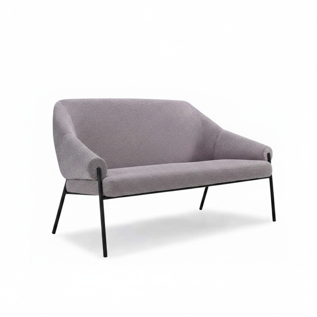 Sofa 2-seater leather loveseat seating upholstery design living room modern gray